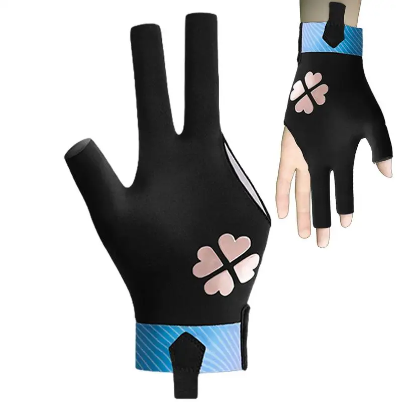 Billiards Gloves For Women Three-Finger Billiard Gloves Cue Sport And Pool Gloves Anti-Slip Grip Breathable Billiard Shooter