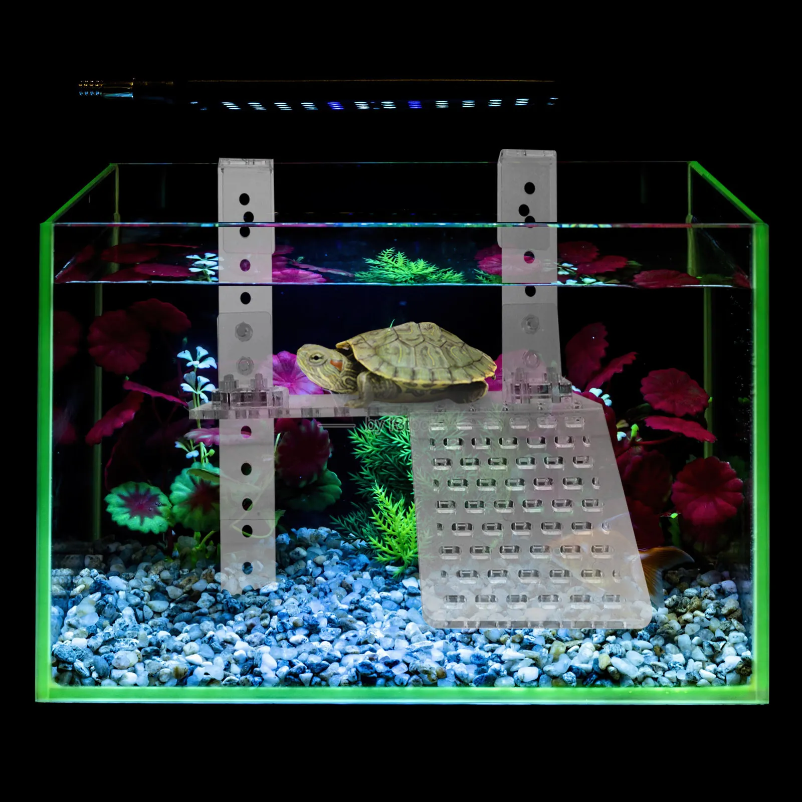 1Pcs Acrylic Turtle Floating Platform Heavy Duty Basking Terrace for Aquatic Pets Tortoise Resting Sunbathing Tank Accessory