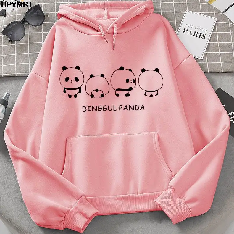 

New Women Kawaii Panda Printed Hoodies Autumn Hipster Cute Hooded Sweatshirt Female Harajuku Streetwear Long Sleeve Pullovers