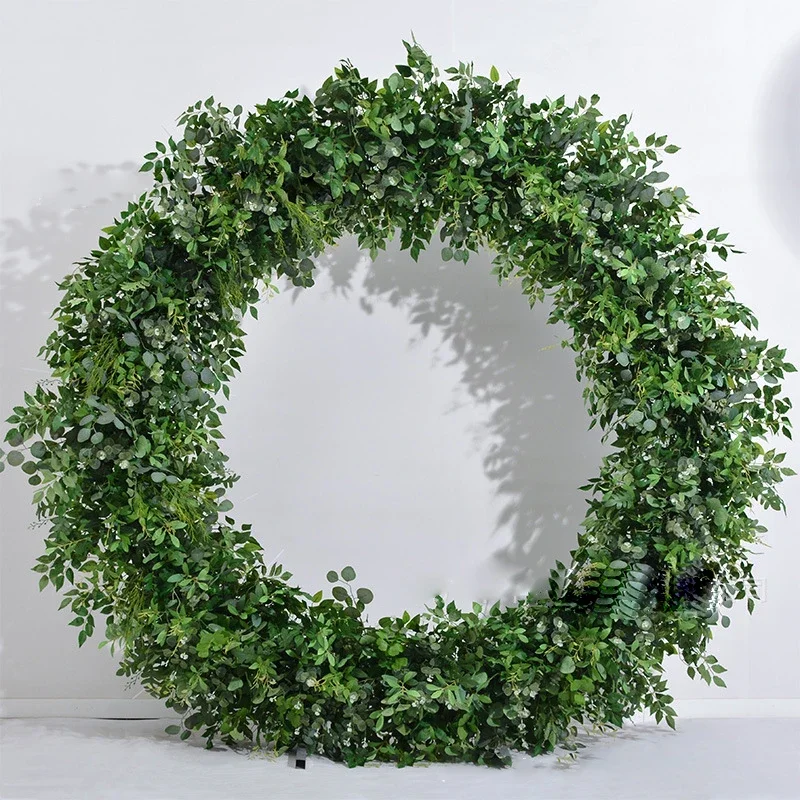 New Wedding Circle Arch Decoration Artificial Green Plant Flower Row Forest Wedding Backdrop Decoration Greenery Flower Runner