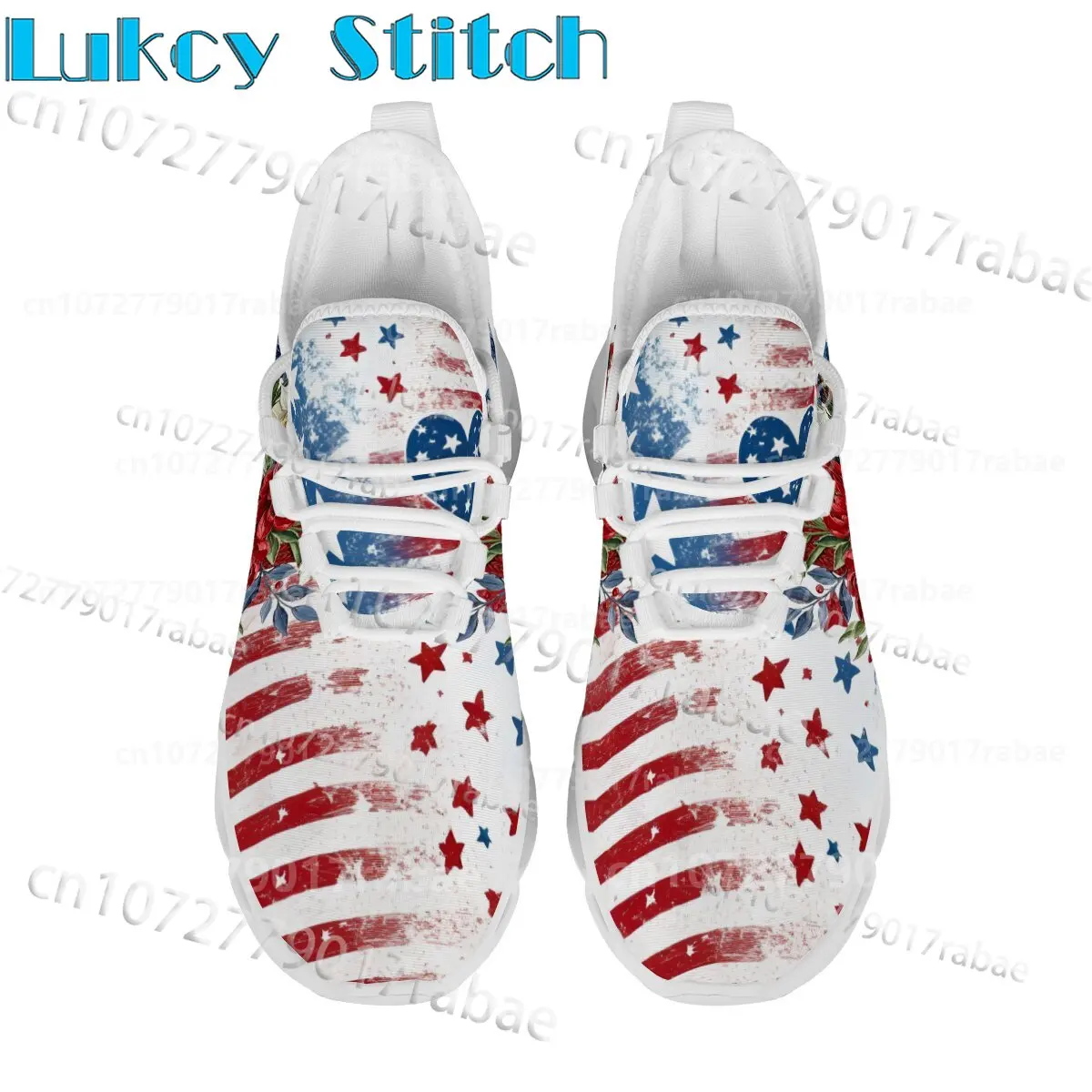 Man Woman Exclusive America Flag Personalized Design Blade Sneakers Versatile for Daily Outings Casual Athletic Walking Trainers