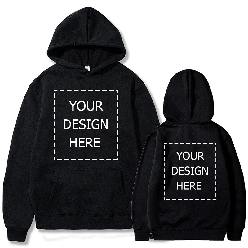 

You Custom Hoodie Your Own Design High Quality Comfortable Hoodie Black White 6 Colour Front Reverse Pullover Clothes