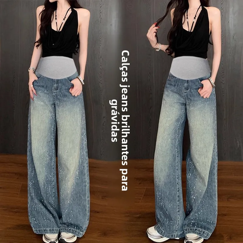 jeans-da-maternita-pantaloni-in-denim-a-gamba-larga-e-vestibilita-comoda-con-borchie-e-glitter-vita-alta-pantaloni-casual-per-donne-in-gravidanza-autunno-inverno