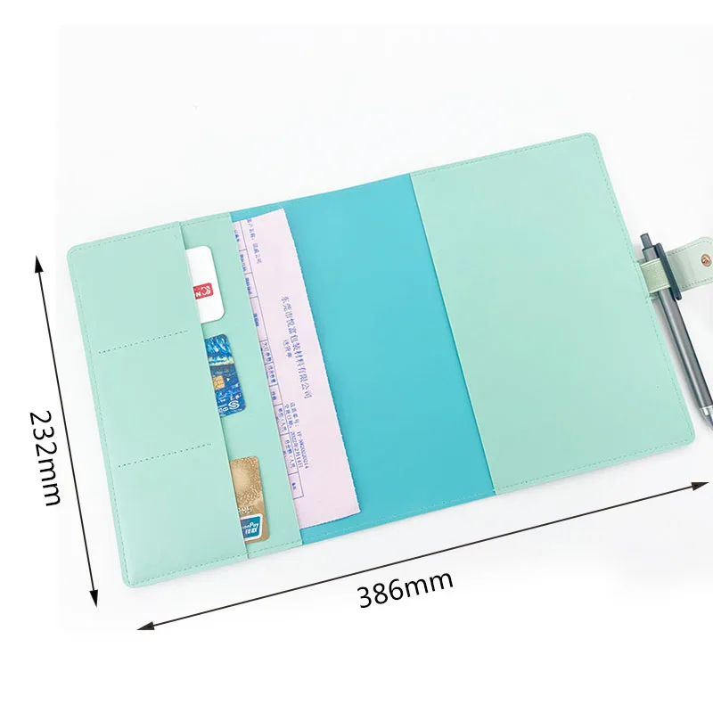 PU Leather Notebook Protection A5 Notebook Leather Case Loose-leaf Multi-function Buckle Card Sleeve Document Protection Sleeve