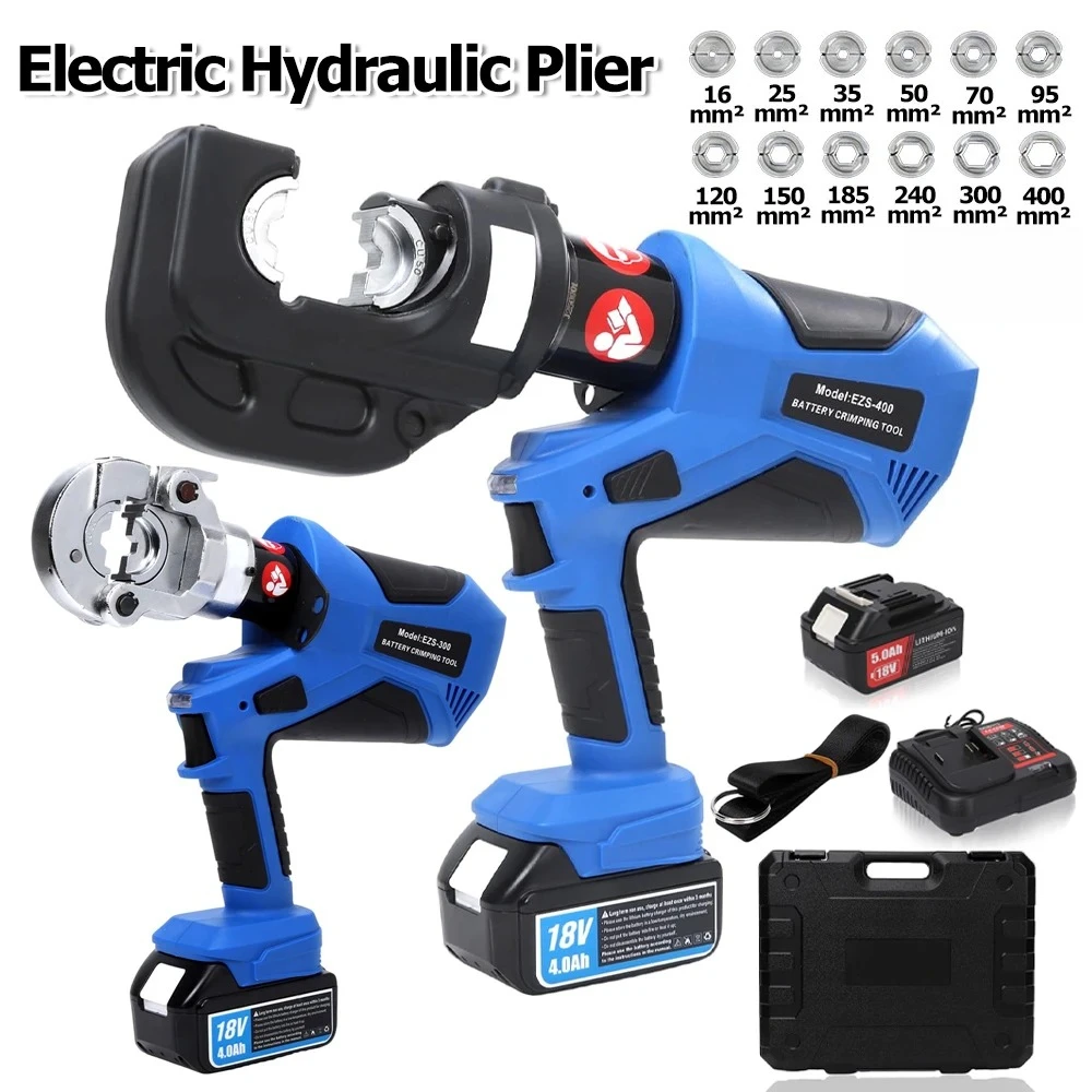 

w Battery Cable Copper Aluminum Terminal Crimp Tool EZ-300 EZ-400 Electric Hydraulic Plier Rechargeable Hydraulic Crimping Plier
