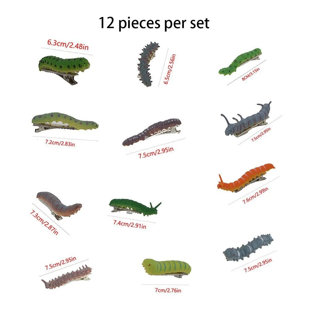 Creative Simulated Halloween Hair Claw Crawl Startle Caterpillar Hair Clip Prop Prank Festival