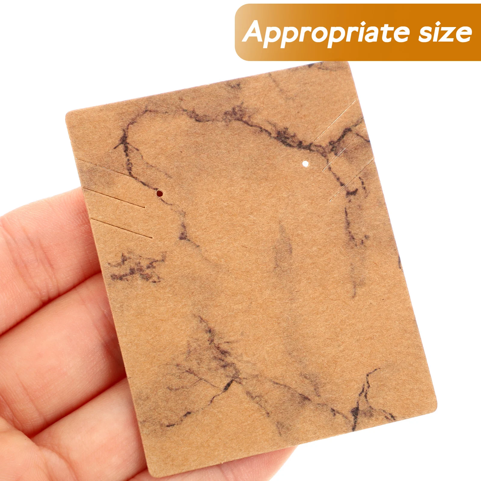 100 قطعة من بطاقات المجوهرات لبيع أقراط عرض القرط المنقوشة مع ثقوب باللون البني #5