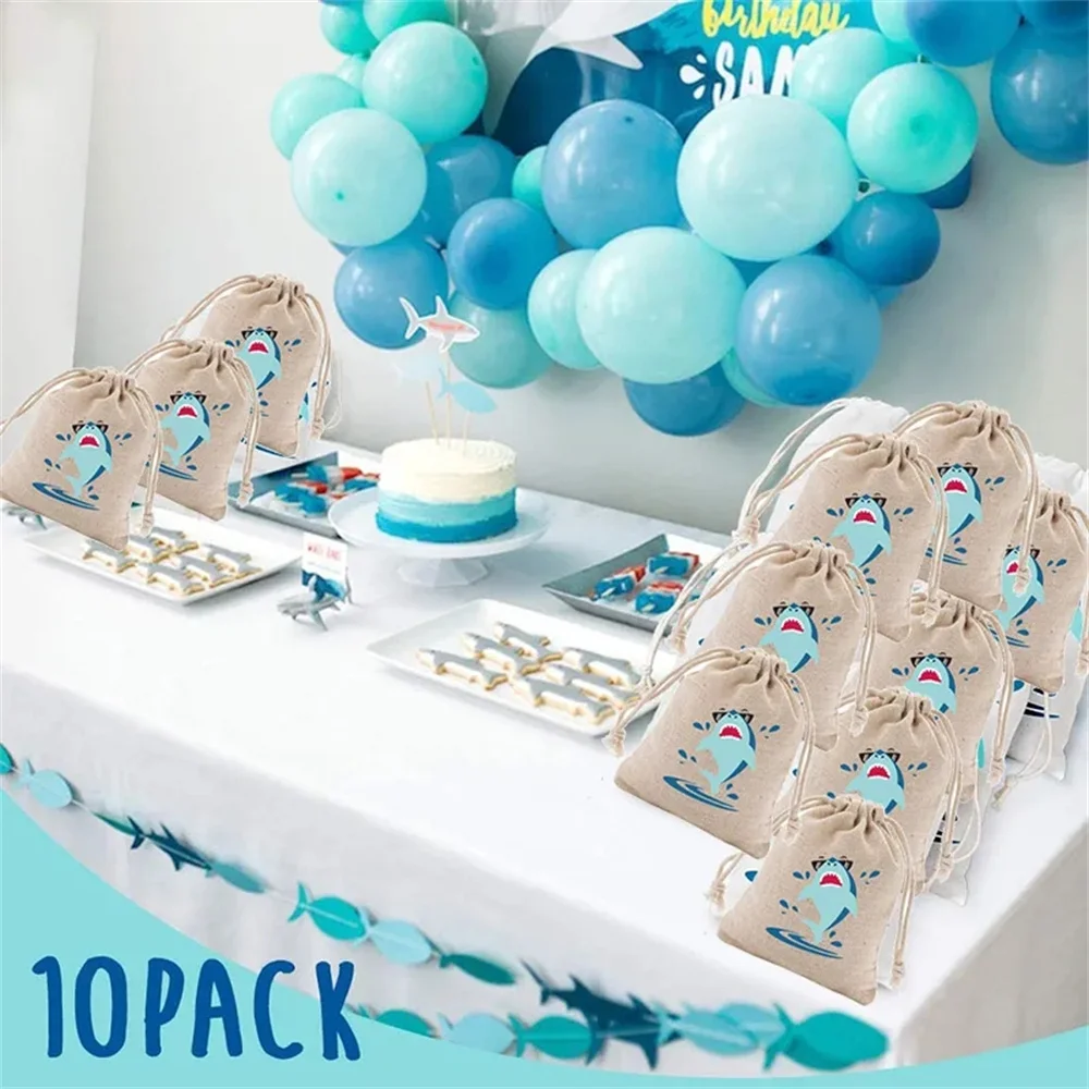 Shark Goodie Gift Bags boy girl Beach Ocean under the Sea theme birthday Party baby shower table centerpiece decoration Supplies