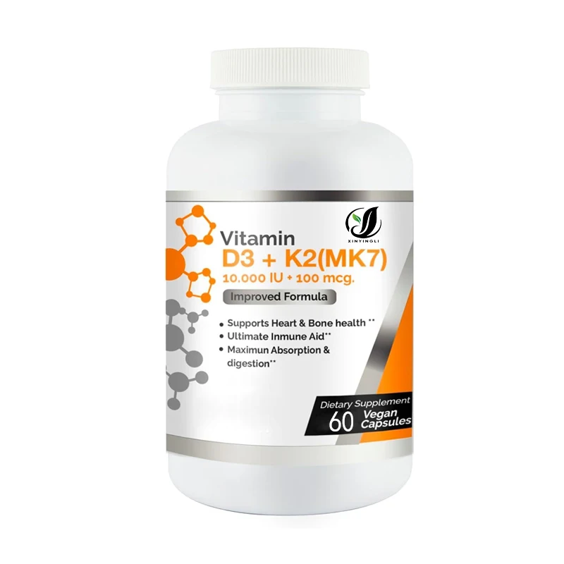 

Vitamin D3 (10000 IU)+K2/MK7 (100 mcg) supplement, non GMO, high-efficiency formula
