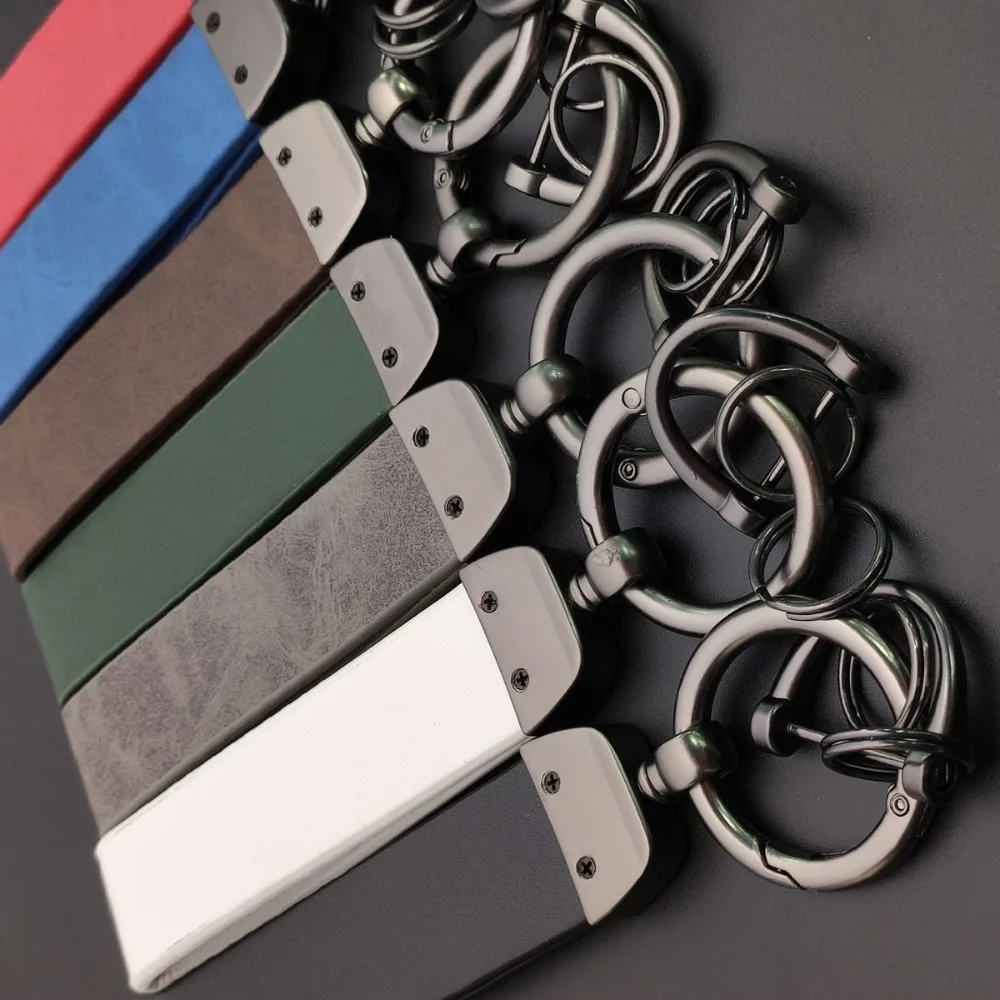 Embossed Custom Keychain Pendant Personalized Key Ring Anti Loss Color Changing Key Chan Ring Leather Printable Car Gift