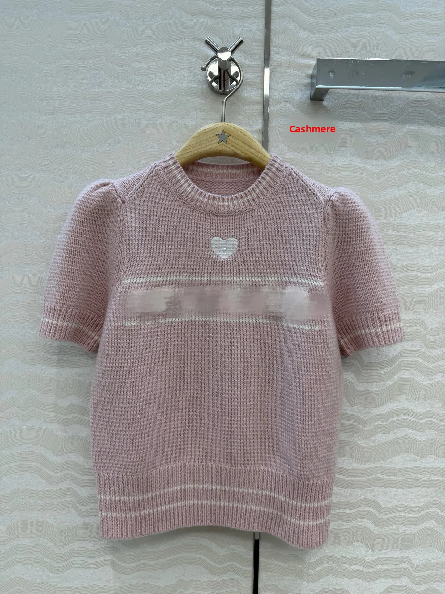 

Ele вязаная футболка Camere ort Sve с вышитыми буквами, повседневная круглая, не модная, универсальная, весенне-осенняя, женская