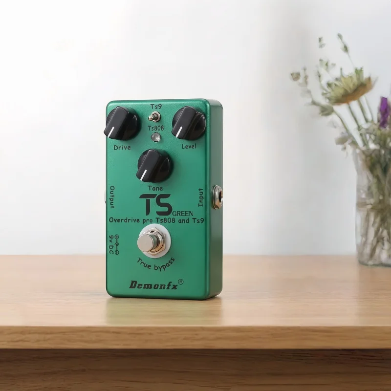 Demonfx TS GREEN Professional Overdrive Effect Pedal Merges Classic TS9 and TS808 Tones True Bypass Aluminum Alloy Housing
