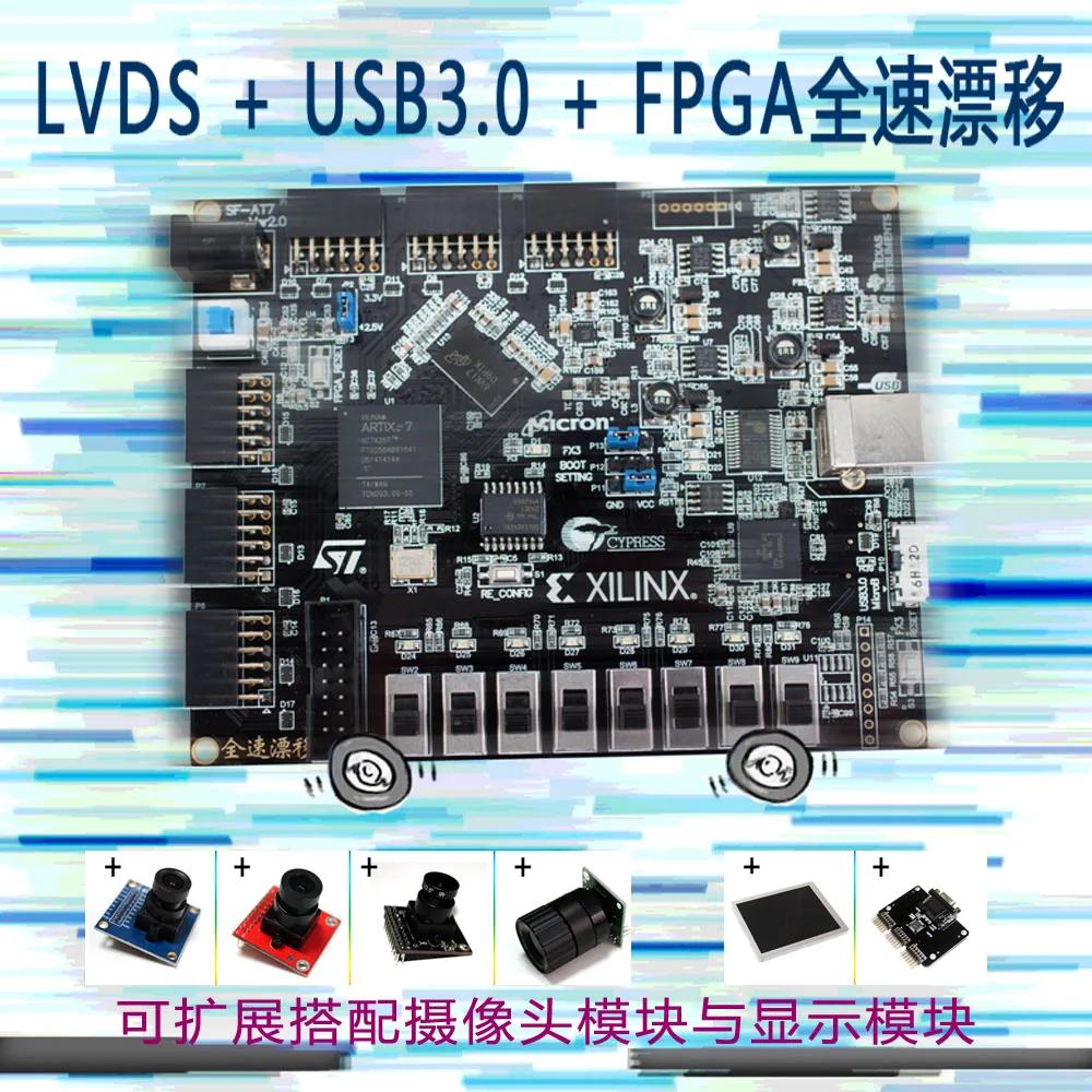 

Xilinx FPGA + LVDS + USB3.0FX3 CYUSB3014 UVC camera AT7 ARTIX-7 XC7A35T