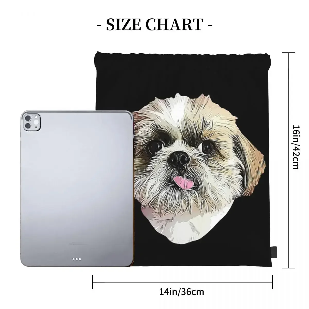 Shih Tzu Dog Backpacks Fashion Portable Drawstring Bags Drawstring Bundle Pocket Storage Bag Book Bags For Man Woman Students
