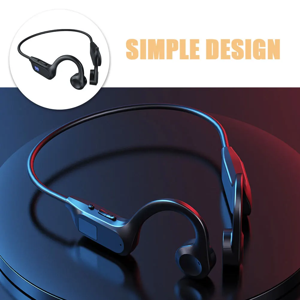 

Wireless Earphones with Digital Display Waterproof Running Earphone for Sports Rechargeable Neck Hanging Earphone for Workout