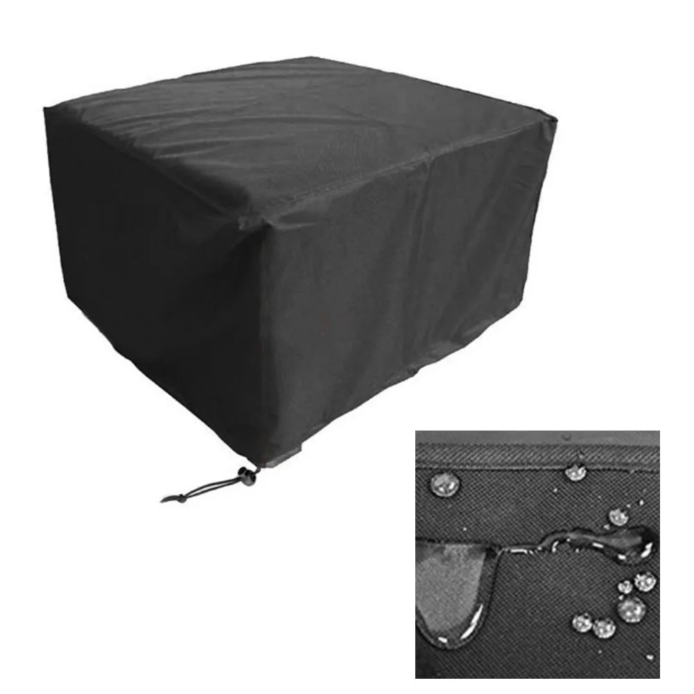 Outdoor Patio Table Cover Square 210D Waterproof Polyester with Drawstring Closure Fits 120x120x74cm Furniture