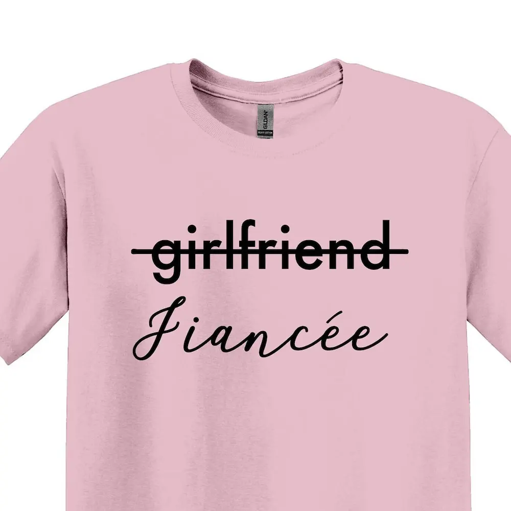 Girlfriend Fiancee T Shirt Engagement Fiancée Bride Fiance I Said Yes Announcement