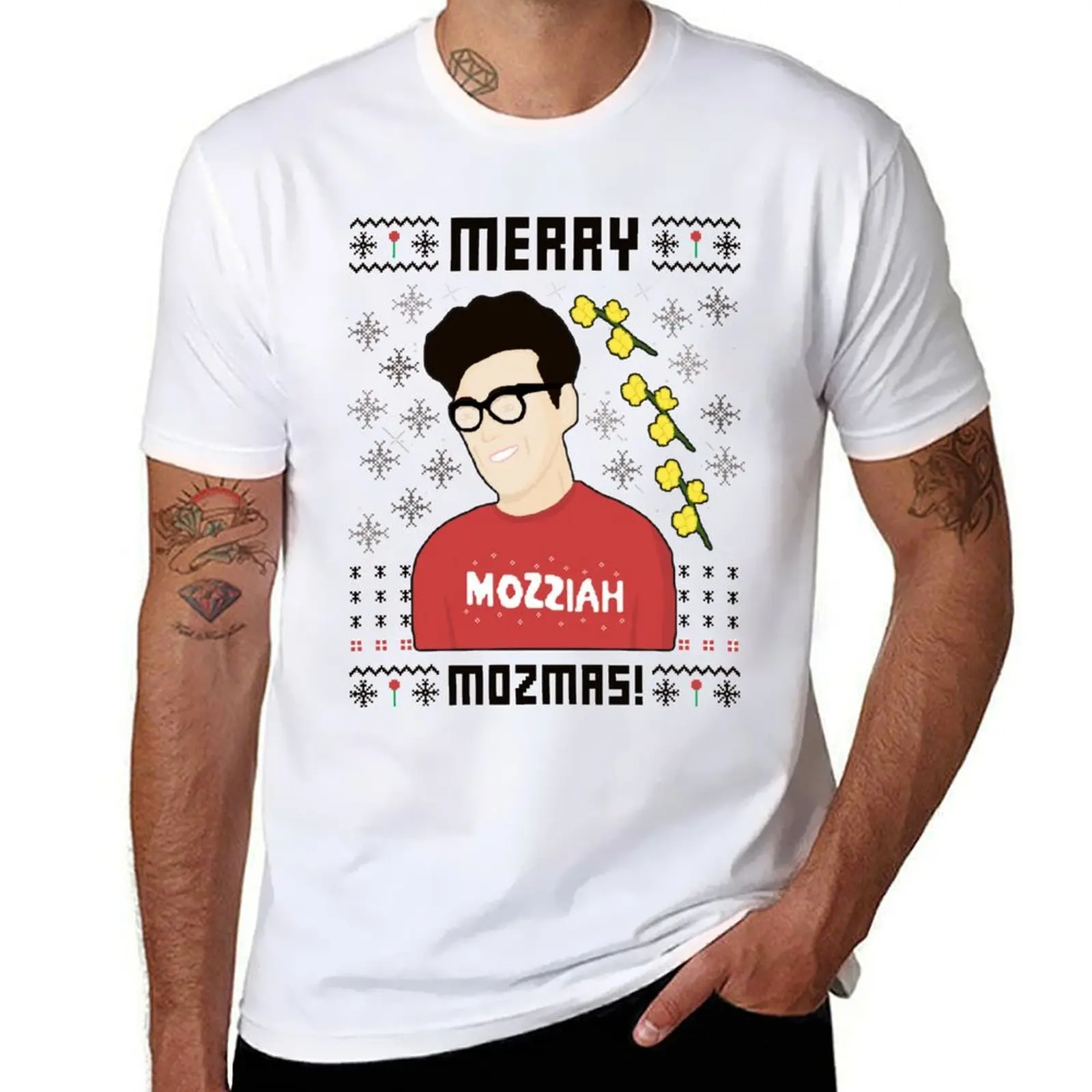 

Merry Mozmas! Smiths & Morrissey Inspired Ugly Christmas Jumper (White Variant) T-Shirt funny t shirts dark humor T-Shirt