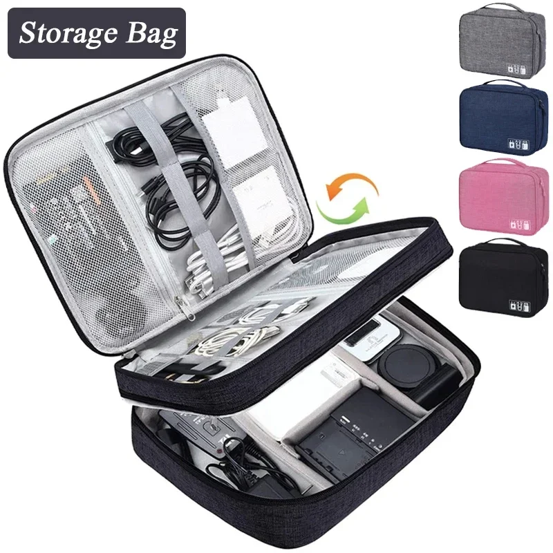Cable Storage Bag Waterproof Digital Electronic Organizer Portable USB Data Line Charger Plug Storage Bag Travel Cable Organizer