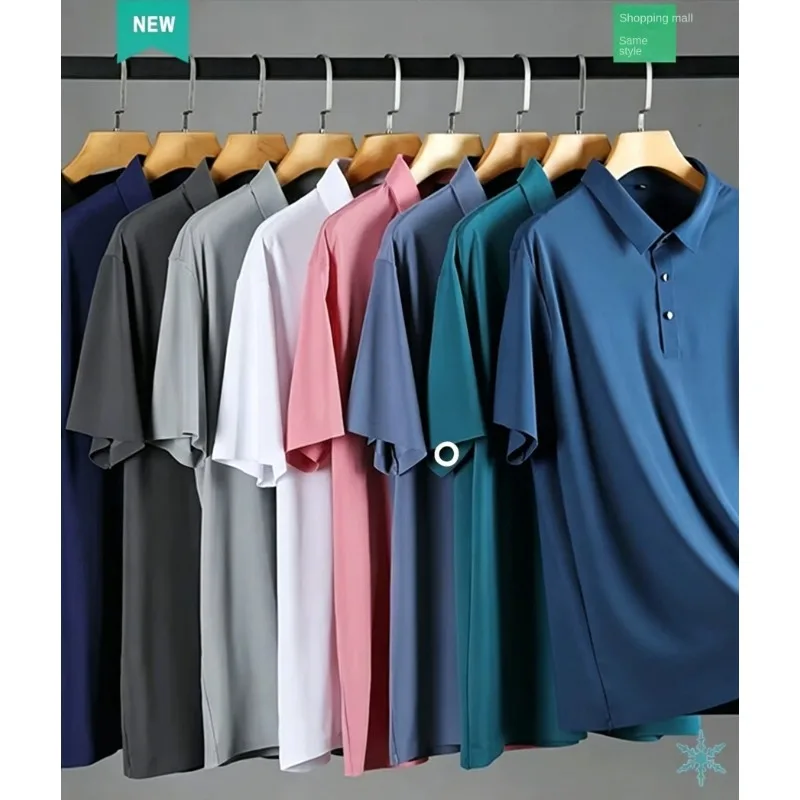 

Mens Polo Shirt Slim Fit Short Sleeve T Shirt For Man Solid Color Vintage Summer Fashion Casual Top Breathable Comfort