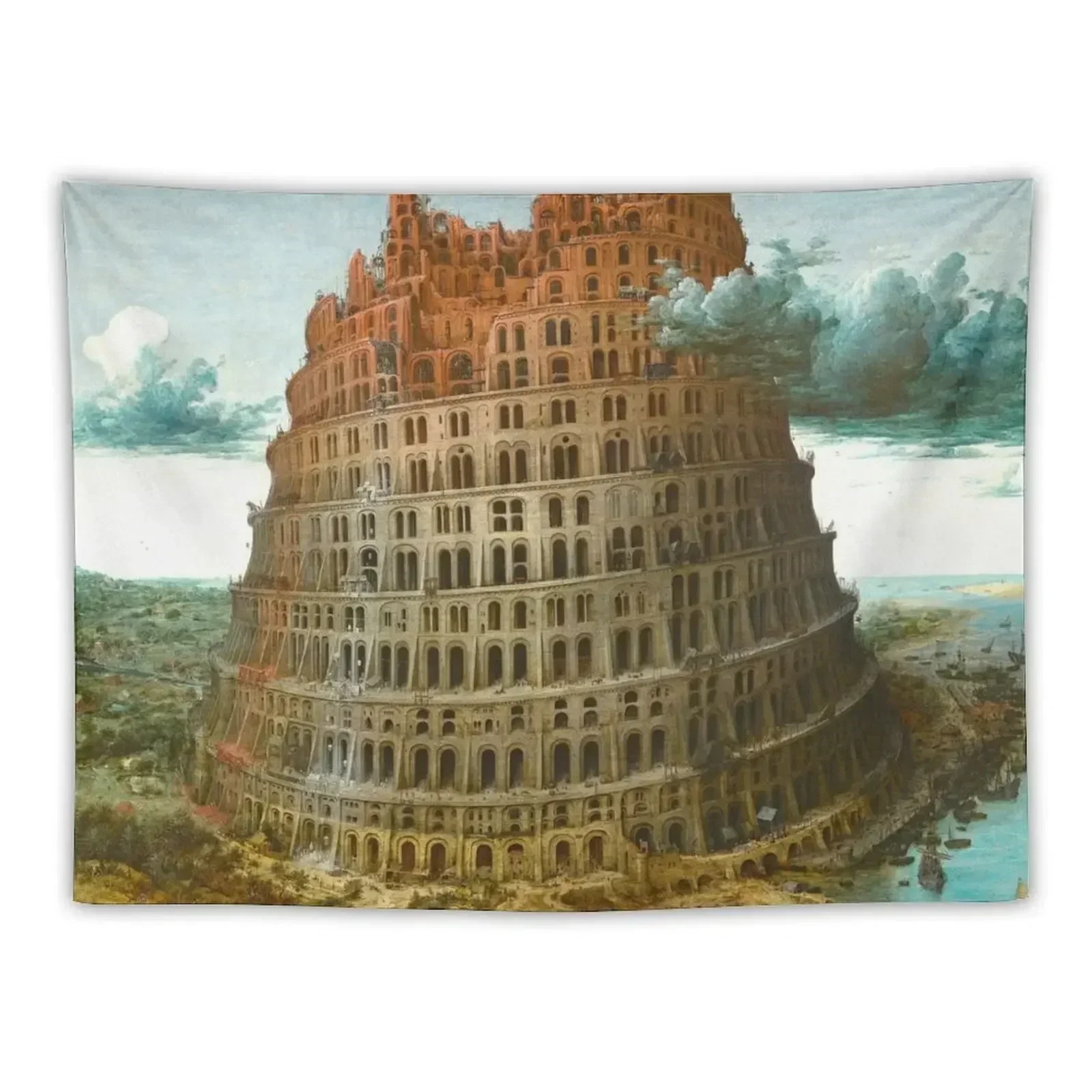 HD. The (Little) Tower of Babel, by Pieter Bruegel the Elder. HIGH DEFINITION Tapestry Bedroom Decor Aesthetic Tapestry