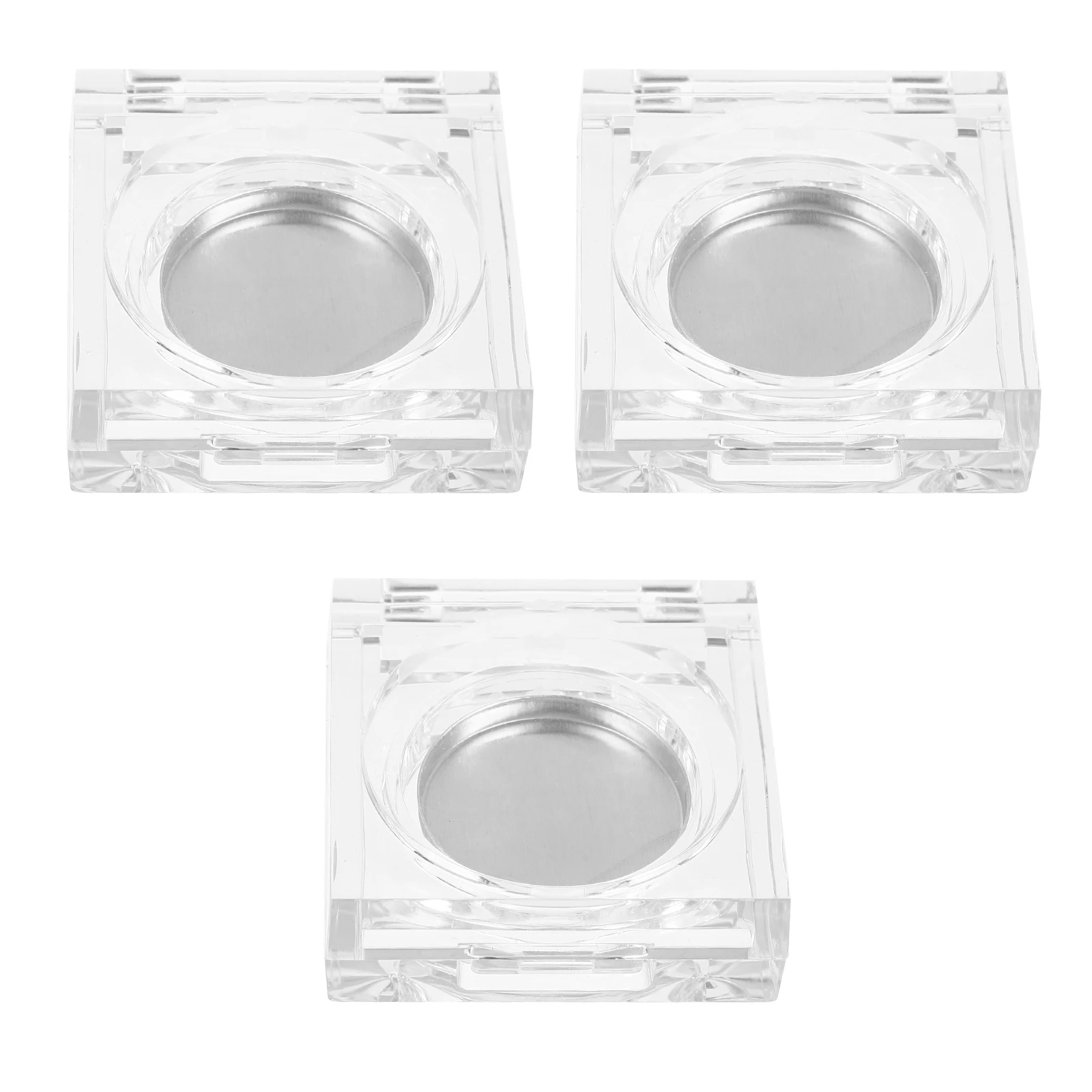 

6pcs Eyeshadow Blusher Containers Square Transparent Refillable Storage Case 28mm Aluminum Pan Travel Home Use Cosmetics Tray
