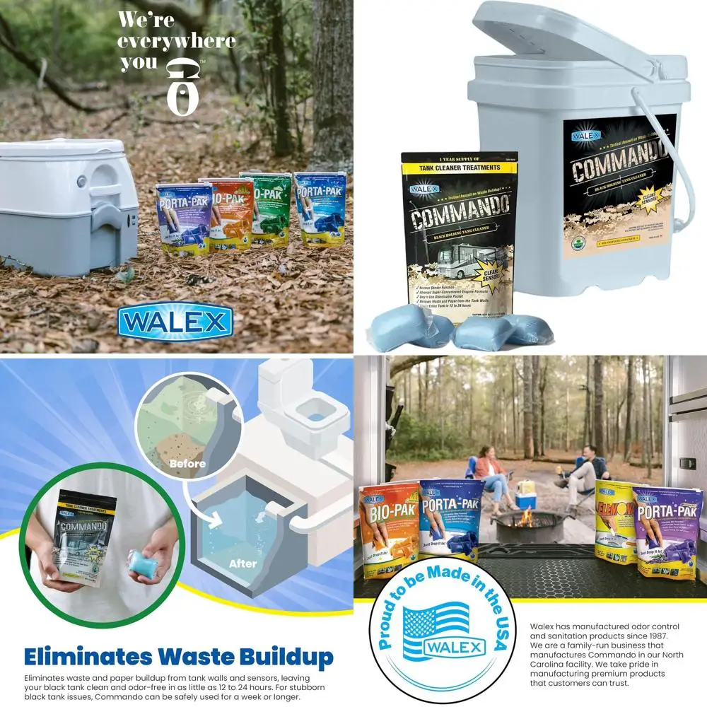 

Commando RV Black Holding Tank & Sensor Cleaner - Eliminates Waste & Paper Buildup, Restores Sensor Function, Lubricates Valves