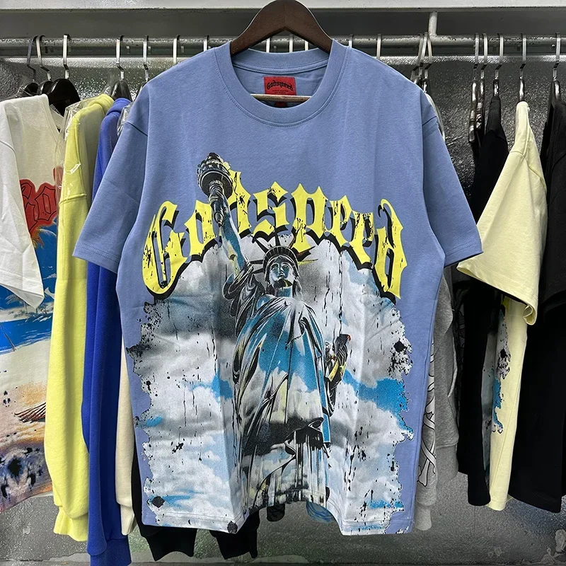 

American Style GOD SPEED T-shirts Outdoor Short Sleeve Fashion Men Woman Best Quality Casual Oversize Tops Tee