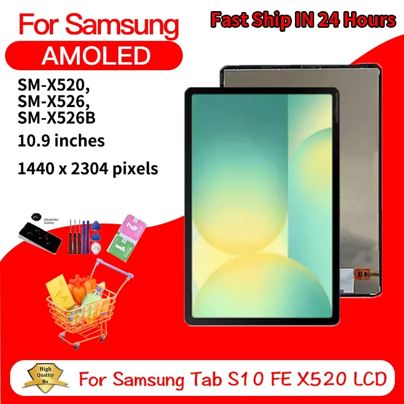 

10.9“New For Samsung Tab S10 FE X520 X526B LCD Display Touch Screen Digitizer SM-X520 SM-X526B Display Replacement