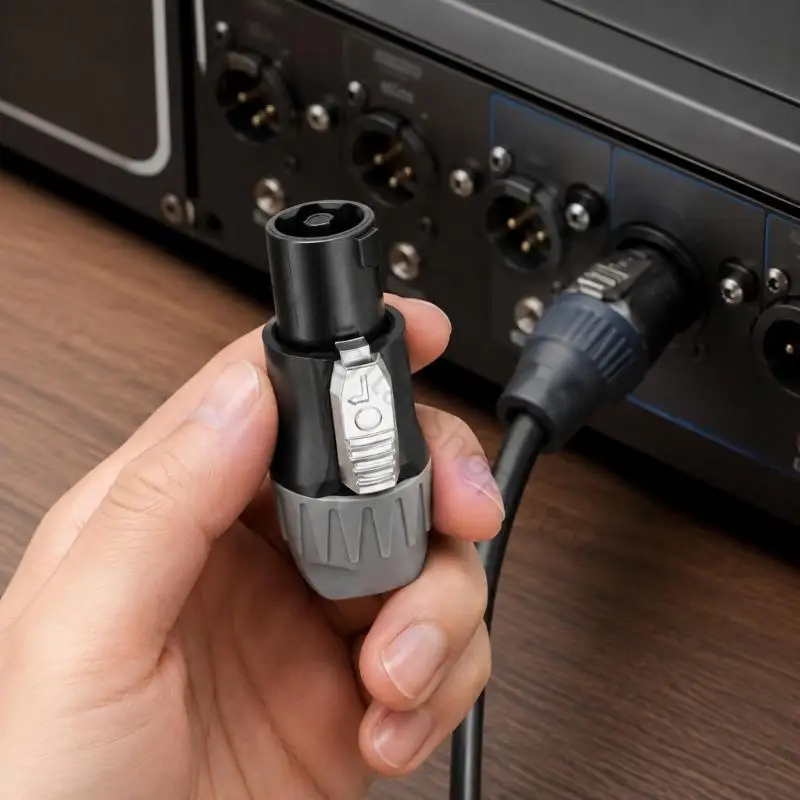 96BA Speaker Cable Termination Plugs, Set of 5 4Pole Speaker Connectors with 1+, 1-, 2+ and 2- Contact Labels and External Metal