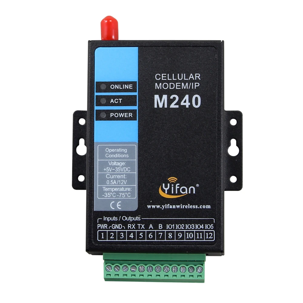 ZXY M240 LTE CAT4 Industrial Cellular 4G Wireless Modem RS232/RS485 External 150mbps Transmission Rate IoT