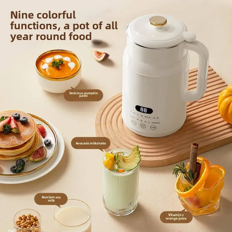 1L Home Soymilk Maker - 304 Stainless Steel Automatic Blender, Quiet Operation, Overheat Protection