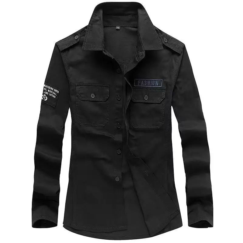 Workwear shirt men's spring/summer new style casual jacket soft and breathable loose pure cotton long-sleeved shirt retro style