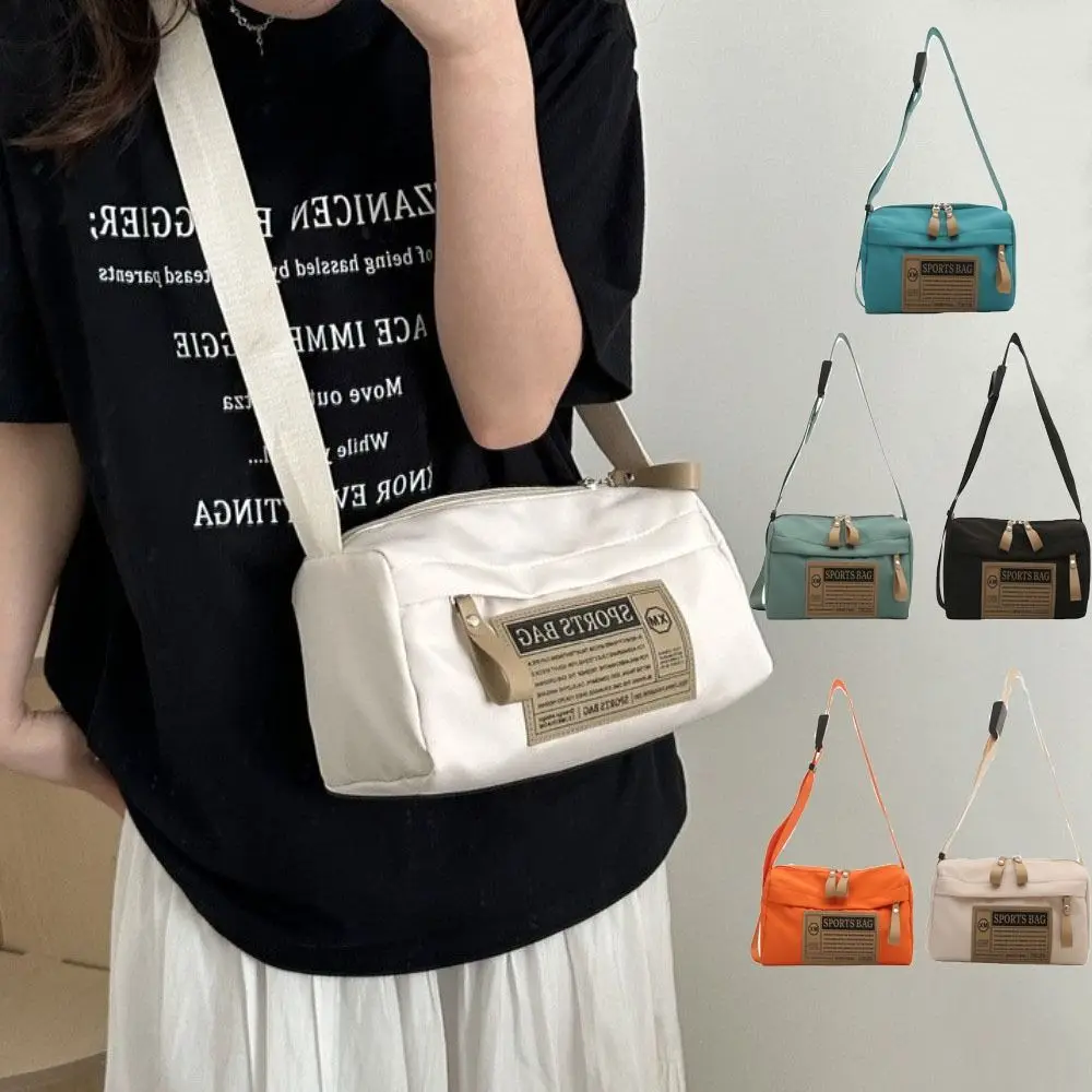 

Lightweight Oxford Crossbody Bag Adjustable Korean Style Single Shoulder Pillow Bag Multi-pocket Solid Color Messenger Bag Women