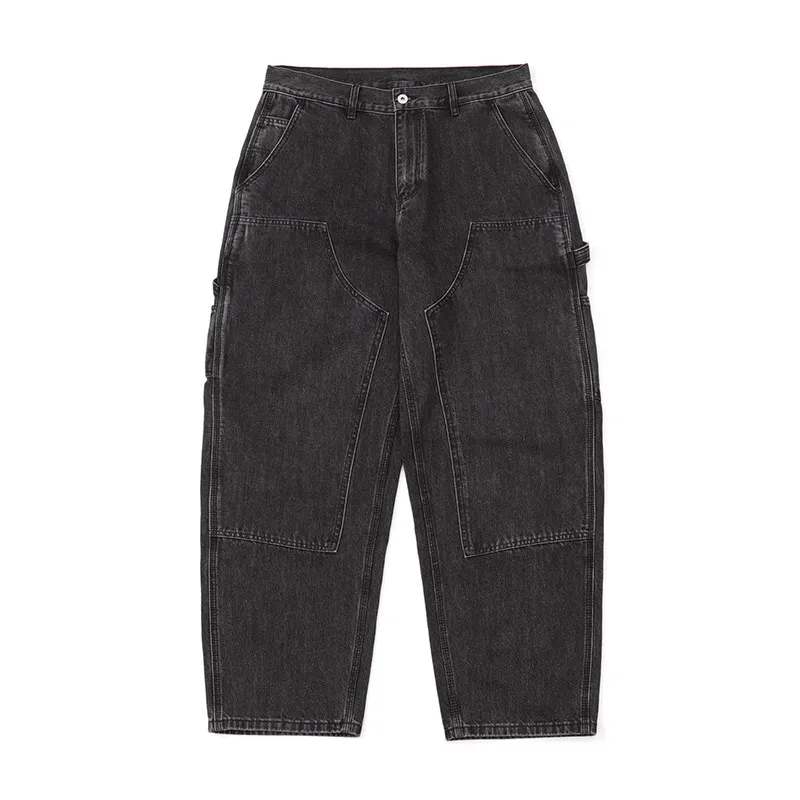 

2026 Spring/Summer Street Vintage Pants 12OZ 100% Slub Cotton Carpenter B01 Relaxed-Fit Washed Tapered Denim Cargo Jeans For Men
