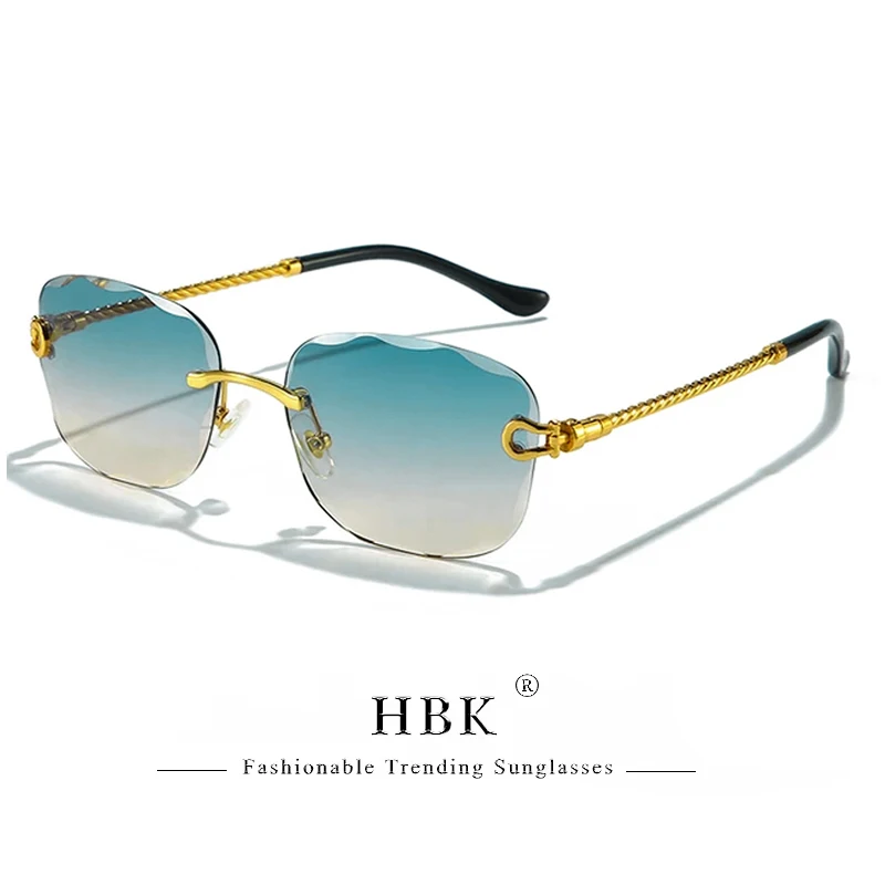 HBK Rahmenlose Metall-Sonnenbrille 10