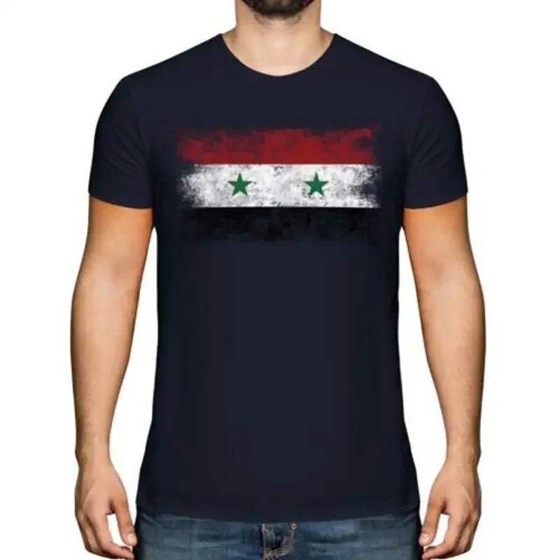 Syria Distressed Flagge Herren Top Suriyah Fußball Syrische Geschenk