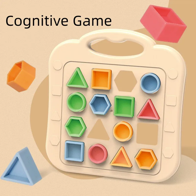 Interactive Competition Game Shape Matching Cognitive Toys Montessori Color Match 3D Puzzle Educational Battle Games For Kids