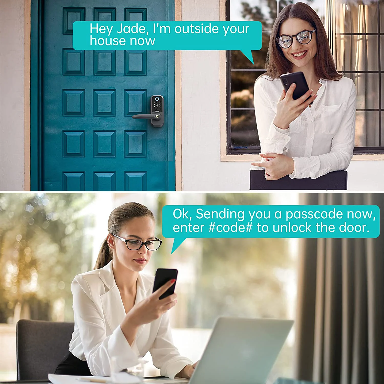 Hornbill Bluetooth Fingerprint Smart Door Lock Biometric Electronic Deadbolt Handle  Locks Keyless Entry Smart Home Security