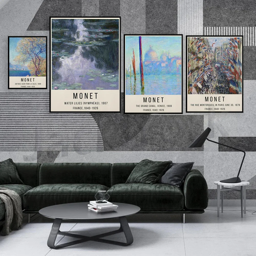 Claude Monet - Water Lilies, 1917 - Monet Exhibition Poster Print - Art Print Vintage Paintings Wall Art for Home Decor