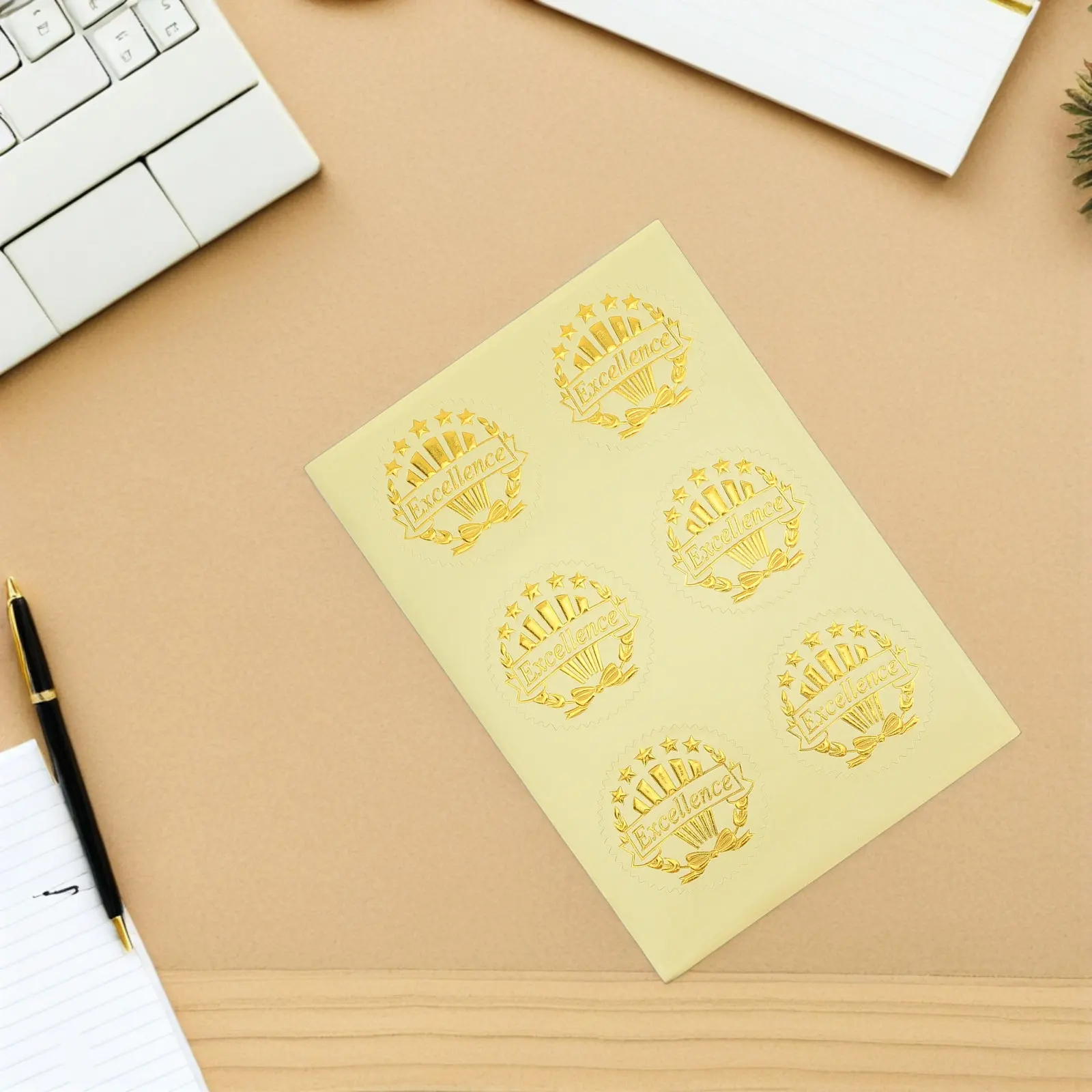 

36 шт. круглых самоклеящихся наклеек для сертификатов, дипломов, медалей, наградных печатей, знаков отличия, поощрительных наград для школы