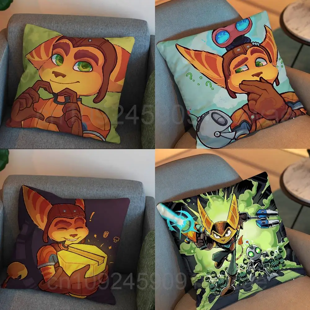 

cute Ratchet game Clank Cushion Cover Suitable For Sofa Car Bedroom Office Cushions Decorative Pillow Case