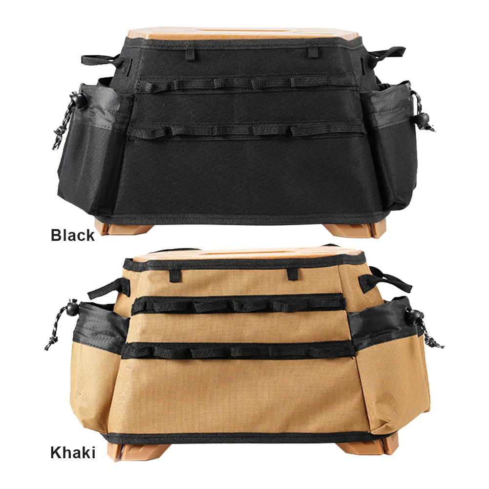 في الهواء الطلق كرسي بلا ظهر قابل للطي غطاء مقعد أكسفورد القماش البراز باليد تمديد غطاء صغير البراز غطاء مقعد أداة محمولة حقيبة التخزين #1