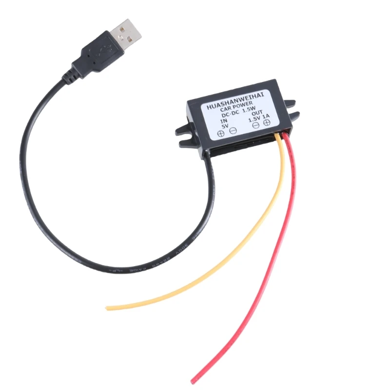 Modul Pengurangan Tegangan Tahan Air Konverter Daya Ujung Terbuka USB 5V2A .5V1A