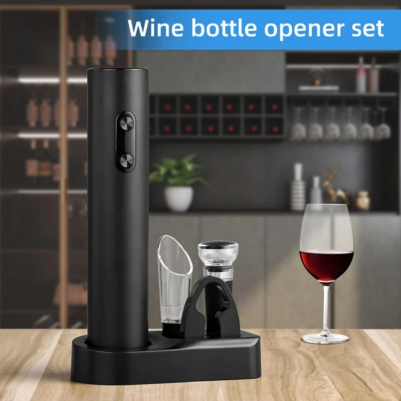 Electric Wine Opener Set Wine Bottle Opener Set Battery Wine Electric Opener With Preservation Stoppers Wine Dispenser