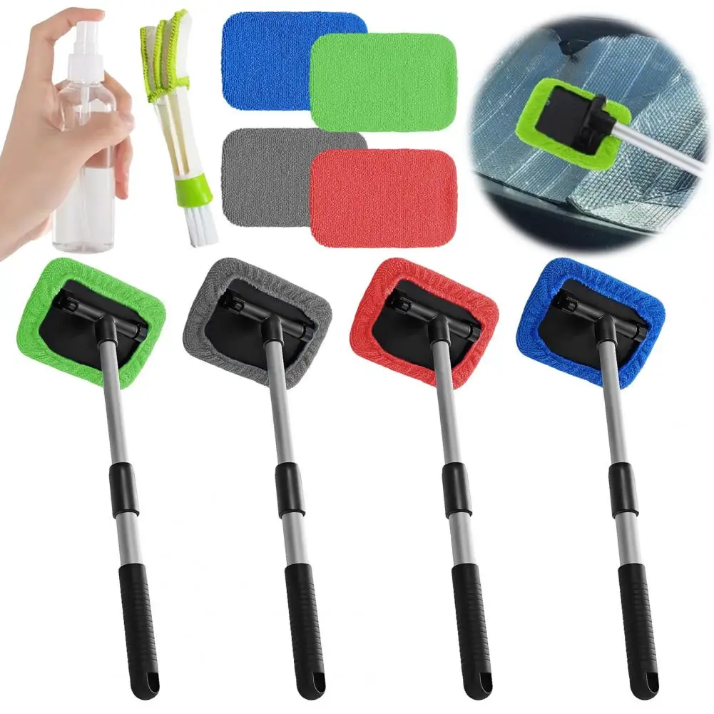 Rotating Head Windshield Wiper Car Windshield Cleaner Tool with 180° Rotating Head Extendable Handle Window Duster for Suvs