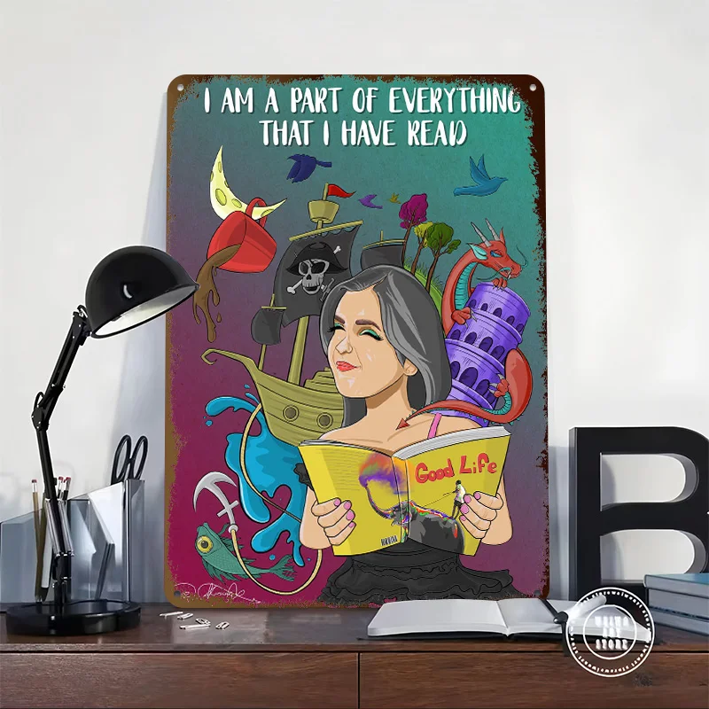 Story of Storybook Reader 3D Texture Metal Poster Customized Wall Art Tin Sign Gift for Mancave Funny Signs Setup Decorations