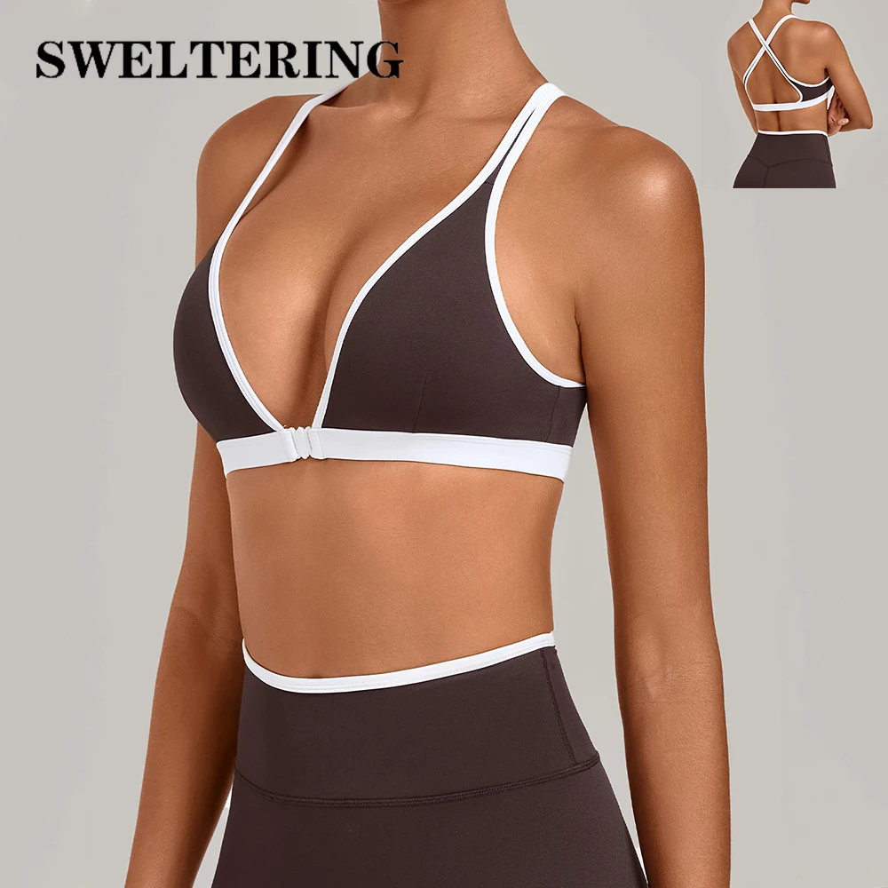 Summer Sports Underwear High-strength Professional Shockproof Running Yoga Bras Gym Tops Push Up Lingerie Yoga Vest Fitness Bra