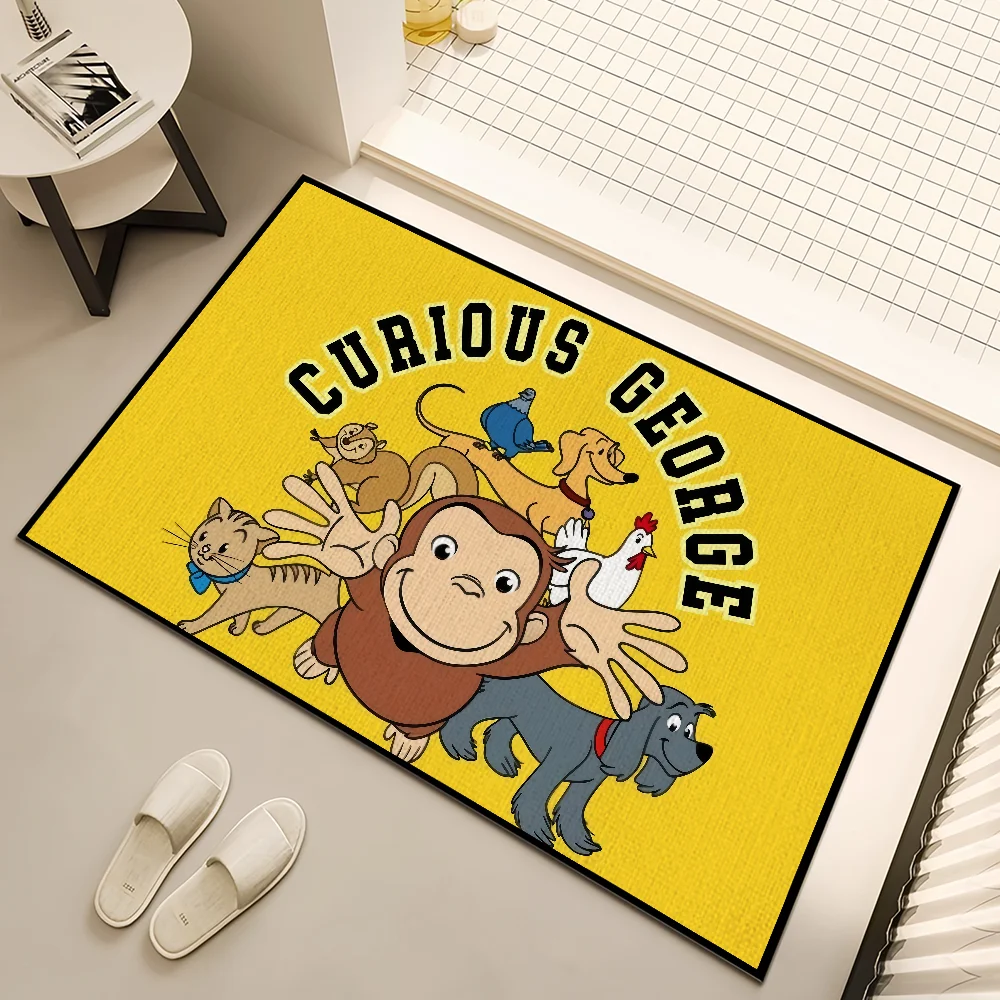 الكرتون مضحك الفن القرد C-Curious G-جورج السجاد الصغير البساط ديكور المنزل غرفة نوم حصيرة المدخل شرفة مدخل ممسحة الديكور
