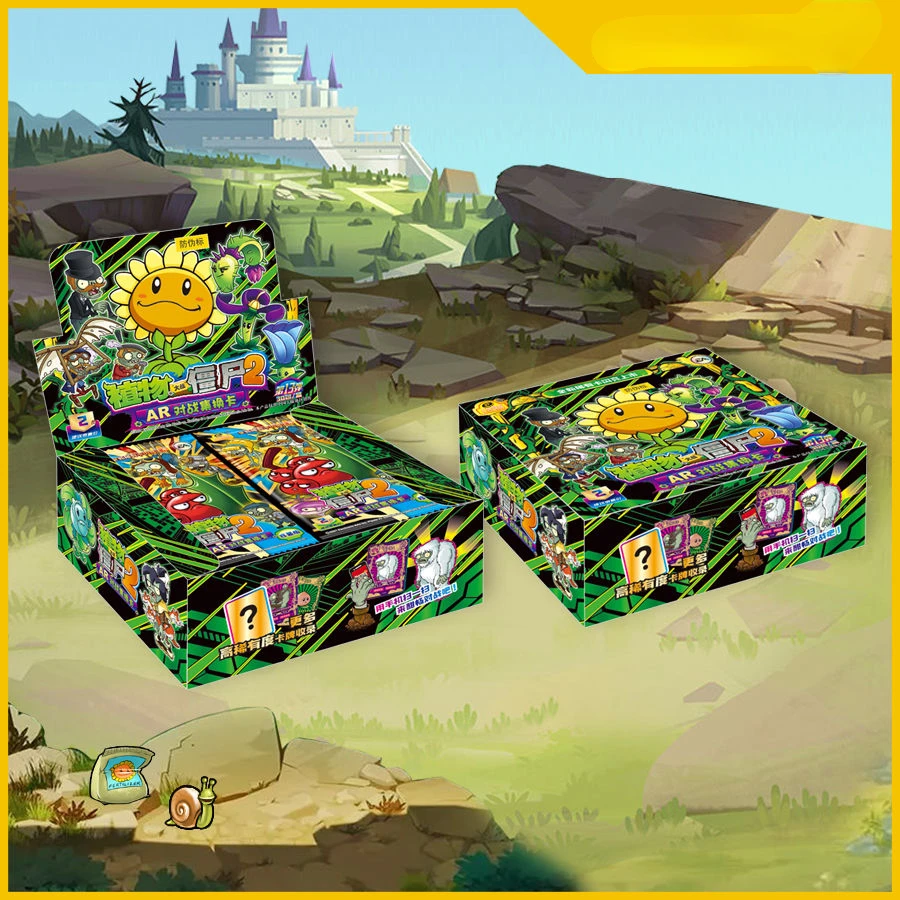 Plants Vs. Zombies 2 Full Set of Cards Red Diamond Edition AR Scanning Battle Rare Cards A Box of 216 Card Children\'s Toys